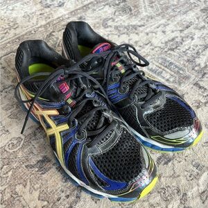 ASICS Men's Black and Blue Athletic Shoes